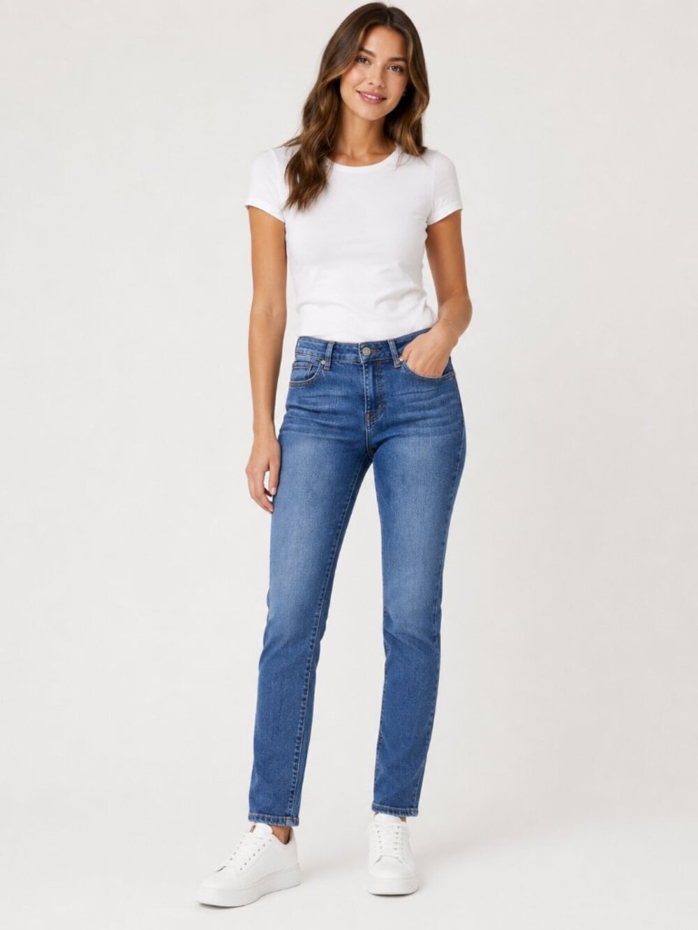 1822 Denim Women’s Size 8 Medium Wash Blue Jeans Straight Leg Stretch